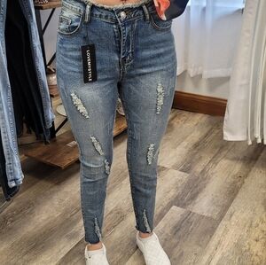 straight leg denim jeans